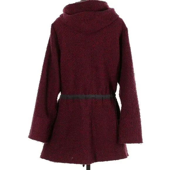 Free People Small Red Satellite Heavy Tweed Coat Jacket